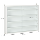 5-Tier Glass Door Display Cabinet with Adjustable Shelves – Dust-Free Collectables Storage, White