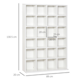 HOMCOM 6-Tier Wooden DVD & CD Media Storage Shelf – Slim Display Bookcase