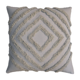 Artisan Furniture Tacy Bohemian Cotton Cushion Set of 2 – Diamond Woven Design with Tassels, Grey