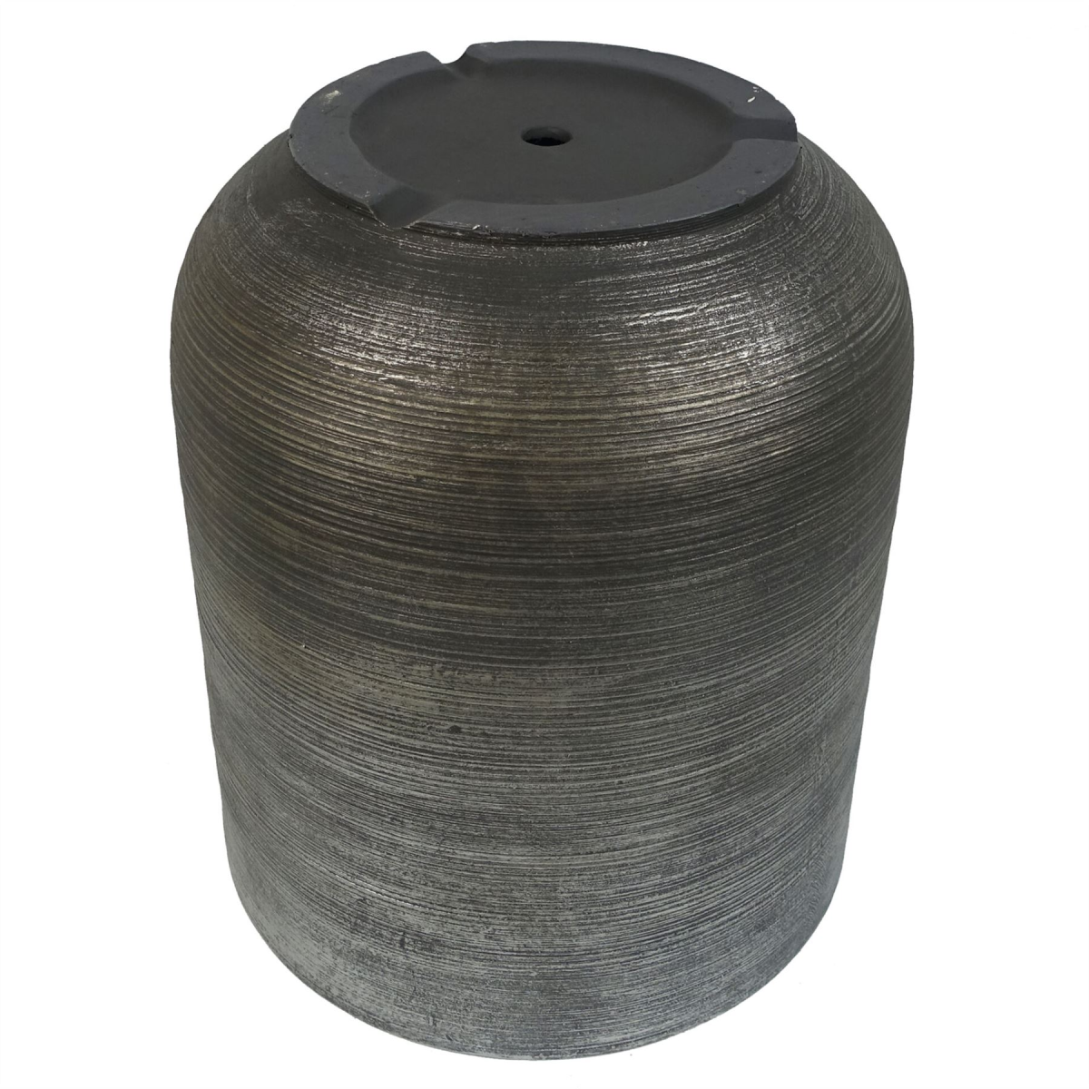 Coya Silver Ridged Large Composite Plant Pot – Garden Planter, 39cm x 33cm