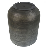 Coya Silver Ridged Large Composite Plant Pot – Garden Planter, 39cm x 33cm