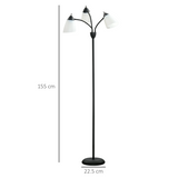 155cm Arc Tree Floor Lamp with 3 Rotating Lights – Black