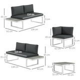 Outsunny Garden Corner Sofa Set coffee table detail