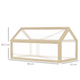 Outsunny Wooden Cold Frame Greenhouse with Polycarbonate Panels and Opening Top – Mini Grow House, Natural