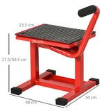 DURHAND Steel Motorbike Jack Lift with Crank Handle & Rubber Platform – 150kg Repair Stand for Garage Use