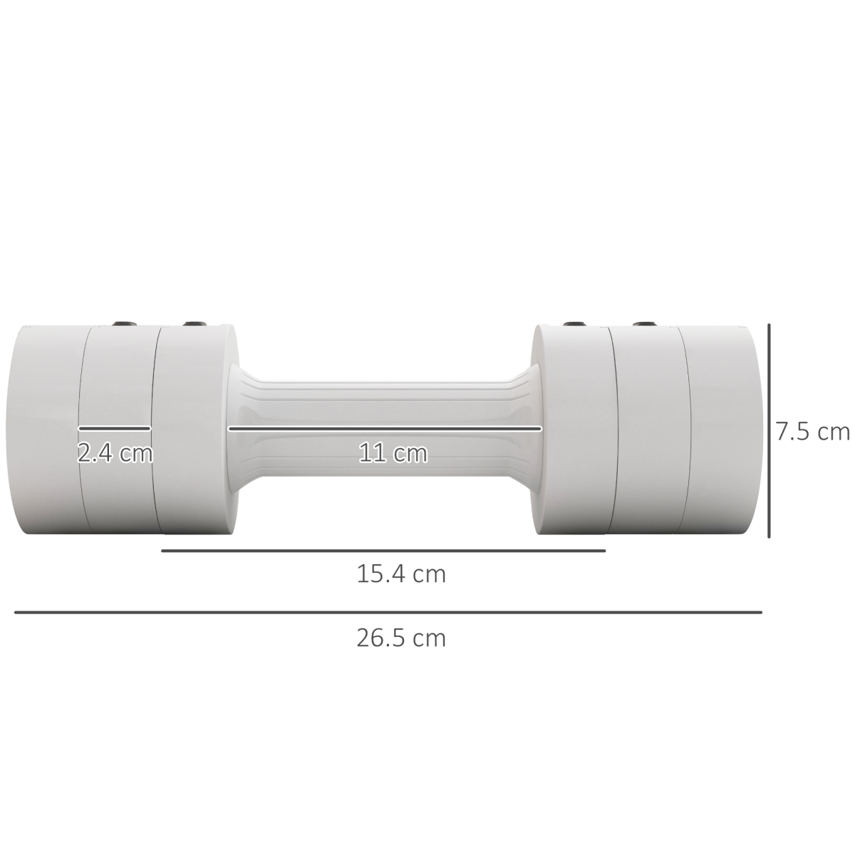 Adjustable Dumbbells Set, 2 x 2.5kg with Fast-Adjust Weight Plates – Compact Home Gym Hand Weights, White
