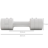 Adjustable Dumbbells Set, 2 x 2.5kg with Fast-Adjust Weight Plates – Compact Home Gym Hand Weights, White