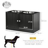 PawHut Raised Dog Bowls with Storage Cabinet – Elevated Feeding Station Stand for Large Dogs, Black