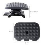Adjustable 3-Position Tilting Footrest with Textured Massage Top – Non-Skid Home Office Foot Rest, Black