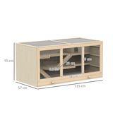 Wooden Hamster Cage with Exercise Run & Lockable Door – Small Animal Hutch for Rats, Mice, Guinea Pigs