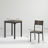 HOMCOM 3 Piece Compact Dining Table & 2 Chairs Set – Space-Saving Kitchen Dining, Grey Wood Grain