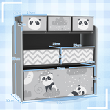 ZONEKIZ Kids Storage Unit with 6 Boxes – Toy Storage Organiser for Ages 3-8, Grey