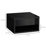 HOMCOM Set of 2 Floating Wall-Mounted Bedside Tables with Drawer – Space-Saving Bedroom Storage, Black