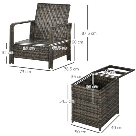 Outsunny Rattan Sofa Set cushion detail