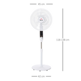 HOMCOM 54" Height-Adjustable Pedestal Fan with 85° Oscillation, LED Panel & 7.5-Hour Timer