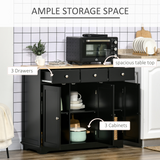 Kitchen Storage Cabinet with 3 Large Drawers & Adjustable Shelves – Flat Worktop Sideboard for Kitchens