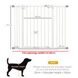 PawHut Adjustable Safety Gate with 2 Extensions and 4 Screws – Pet Gate for Doors and Stairs, White