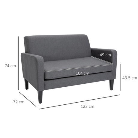 HOMCOM Curved Loveseat fabric texture close-up