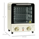 HOMCOM 15L Convection Mini Oven & Toaster with Baking Tray and Wire Rack – Adjustable 60–230°C Countertop Cooker