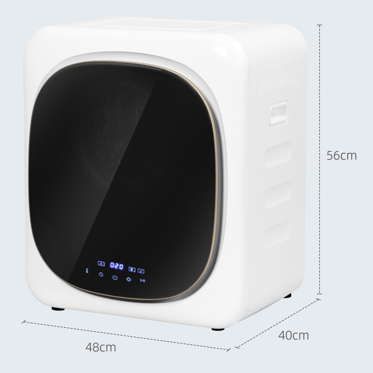 HOMCOM 4kg 800W Compact Vented Tumble Dryer with Deodorise Cycle & Smart Mode – Small Space Laundry Dryer