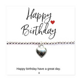 Aye Do Gifts Happy Birthday Mini Gift Hamper with Silver Heart Charm Stretch Bracelet & Chocolate Hearts