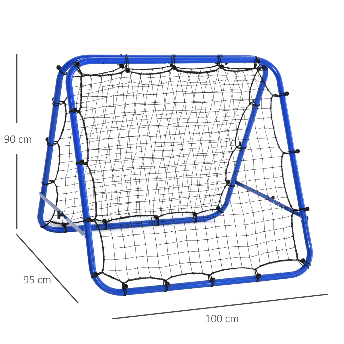 HOMCOM Football Rebounder Net with Adjustable Angles & Stability Anchors – Foldable Training Target Goal