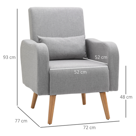 Close-up of the wooden legs on the HOMCOM accent chair