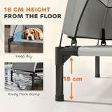 Elevated Dog Bed with Removable Three-Sided Canopy & Storage Bag – Breathable Pet House for Small to Medium Dogs