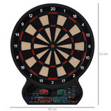 HOMCOM Electronic Dartboard with LED Digital Scoring, 27 Games & 12 Soft Darts – Ready-to-Play, Up to 8 Players