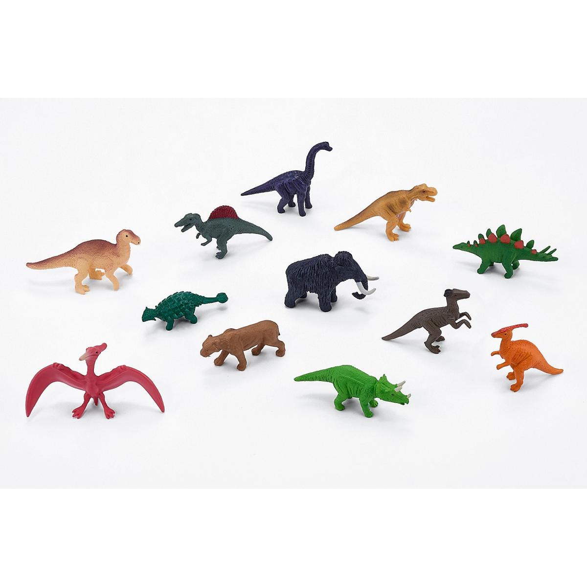 Mojo Mini Worlds Dinosaur Playset – 12 Piece Prehistoric Figures in Tube