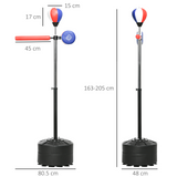 SPORTNOW Freestanding Speed Bag with Reflex Bar & Punch Pad, Height Adjustable 163–205cm – Boxing Trainer