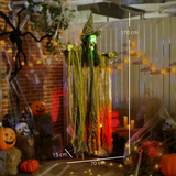 Outsunny Voice Activated Halloween Animatronic Hanging Witch – 170 cm Life-Size Decoration, Green