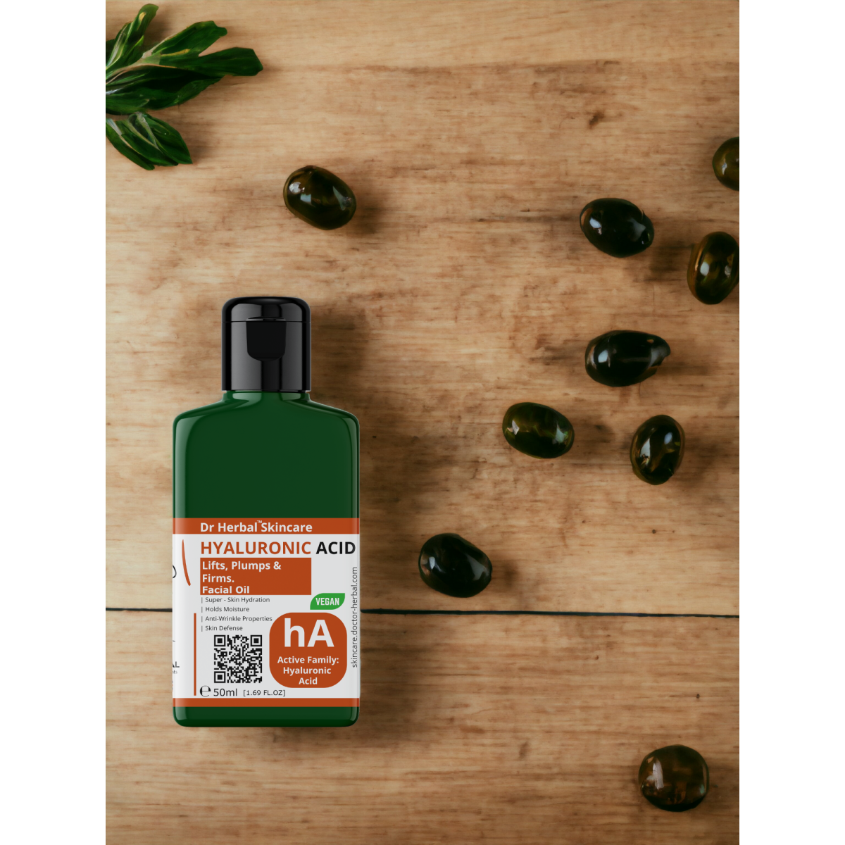 DR HERBAL Facial Oil 50ml with Hyaluronic Acid, Olive Esters and Vitamin E