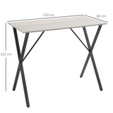 HOMCOM 120cm Rectangular Breakfast Bar Table for 4 with Steel Legs and Adjustable Feet – Kitchen Dining Table