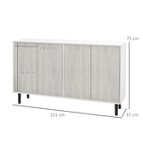 HOMCOM 2 Cupboard Sideboard with Adjustable Shelves – Living Room Storage Cabinet, White