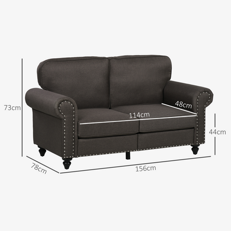 Close-up of the nailhead trim on the HOMCOM sofa arms