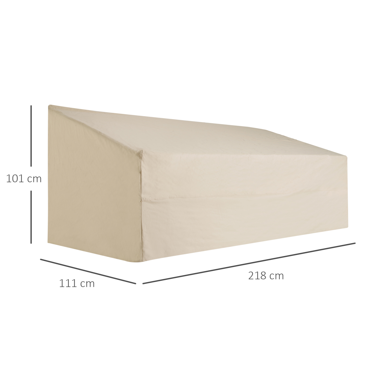 Outsunny Waterproof Furniture Cover for 3 Seat Sofa, 218 x 111 x 101 cm – PVC-Coated Oxford Fabric, Beige