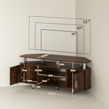 HOMCOM TV Unit Cabinet with 2 Cupboards and Open Shelves – Media Storage for Living Room or Bedroom, Rustic Brown