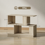 Rattan-Effect 3-Tier S-Shape Side & Coffee Table – Narrow Display Stand for Small Spaces