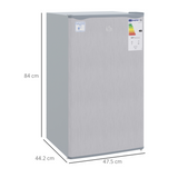 HOMCOM 91L Freestanding Under Counter Fridge with Reversible Door & Salad Drawer – Adjustable Shelves, Grey