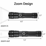 2 Pack USB Rechargeable LED Flashlight Set with 5 Lighting Modes and Zoom – Camping and Hiking Torches, Black