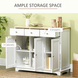 Kitchen Storage Cabinet with 3 Cupboards & 3 Drawers – Large Capacity Dining Room Sideboard