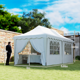 Outsunny 3 x 6m Pop-Up Gazebo with Sides, UPF50+ Oxford Canopy, Windows & Doors – Garden Party Marquee, White