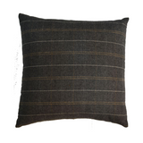 Artisan Furniture Quinn Pewter Tweed & Black Button Cushions, Set of 2 – Wool-Texture Scatter Cushions