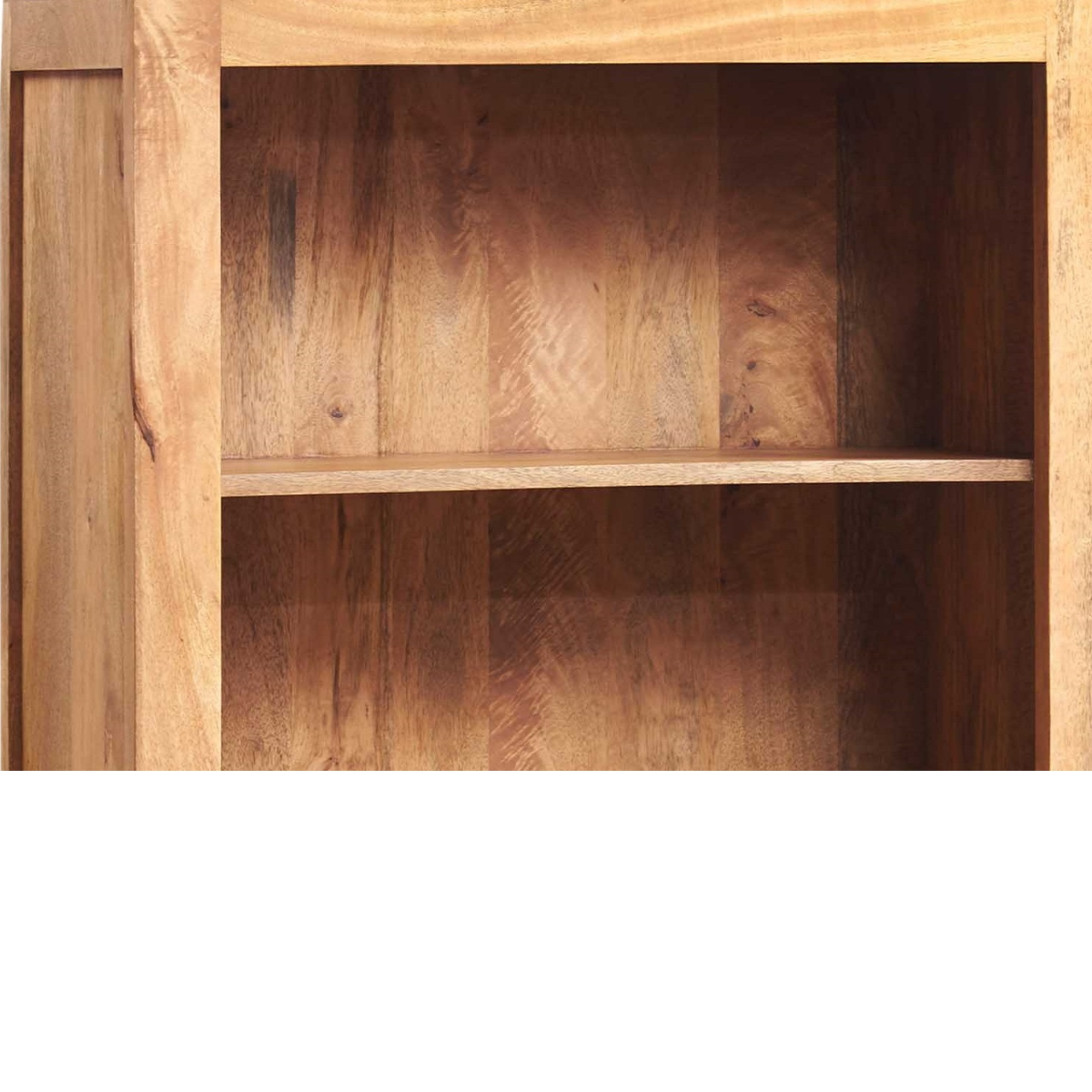 Toko Light Mango Wood Large Open Bookcase – Solid Wood Shelving, Contemporary Design