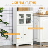 Kitchen Storage Cabinet with Open Shelving & 2-Door Cupboard – Display and Storage for Kitchen or Dining Room