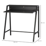 HOMCOM Computer Desk with Two-Tier Worktop and Upper Storage Shelf – Home Office Study Table, 85cm
