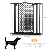 PawHut Pet Safety Gate, 74–80cm Pressure Fit with Auto Close and Double Locking – Stair Gate, Black