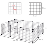 Pawhut 12-Panel Metal Wire Pet Playpen with Non-Slip Connectors – DIY Small Animal Fence, Black