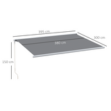 Outsunny 4x3m Full Cassette Retractable Awning with Electric Remote Control & LED Lights – Patio Sun Shade